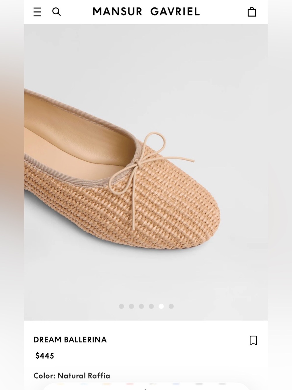 Brand new Mansur Gavriel Dream Ballerina in Raffia - Picture 6 of 6